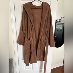 Luxurious Brown Hooded Women's Robe